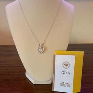 Moissanite  Heart Pendant Necklace